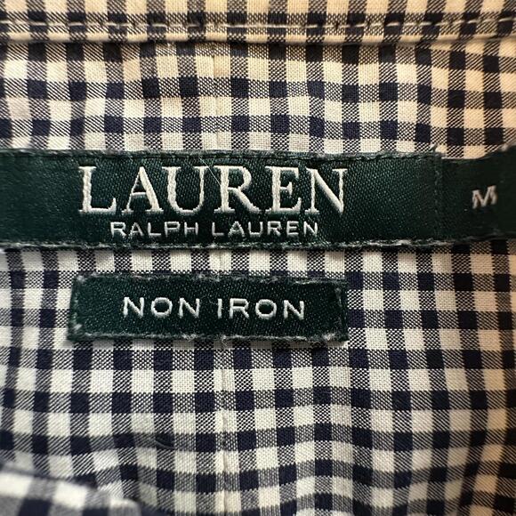 Ralph Lauren Men’s Medium Shirt Non-Iron Gingham, Classic Fit, Long Sleeve Q-19 - Picture 2 of 8